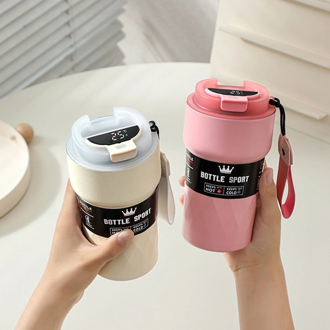 Smart LED Temperature Display Coffee Mug 304 Stainless Steel Vacuum Insulated Travel Thermos Portable Cup Leak-Proof For Office Car Outdoor
