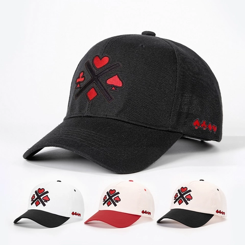Cappello Da Baseball Ricamo Poker Regolabile Protezione Solare Traspirante Stile Street Retrò Unisex