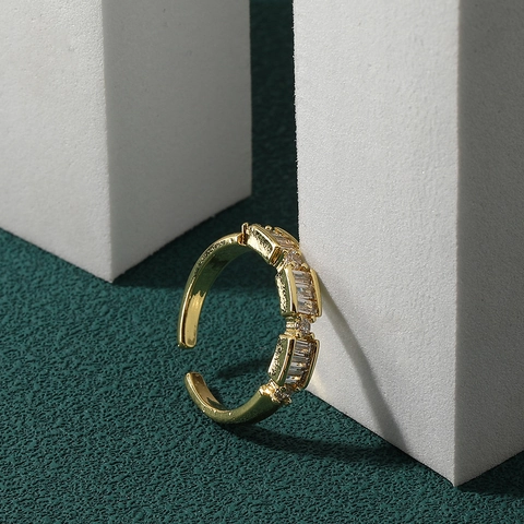 Verstellbarer Offener Ring Damen Kupfer Mikro-Pave Zirkonia Trendy Luxus Klassisch Mode Schmuck