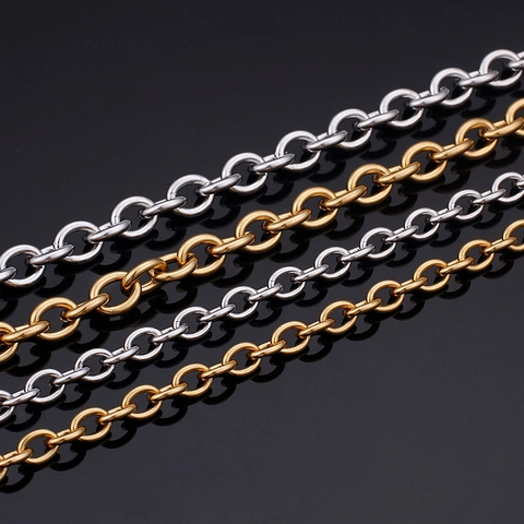 Collar Pulsera De Acero Inoxidable Minimalista Con Cierre De Palanca OT Cadena Rolo Joyería Para Hombres Mujeres Oro Plata