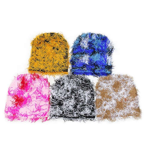 Distressed Fransen Balaclava Acryl Strickmütze Street Punk Zerfetzt Winter Warm Für Herren Damen