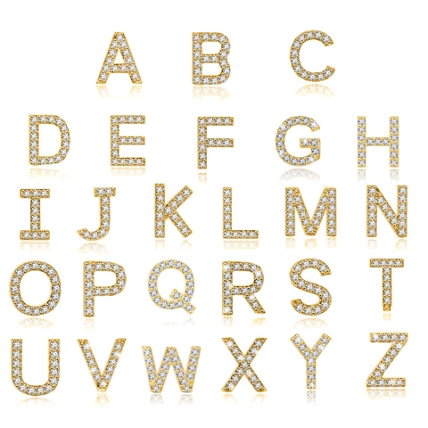 Alphabet Initial Letter Stud Earrings With 925 Sterling Silver Earring Post Zirconia Pavé Copper Jewelry For Women
