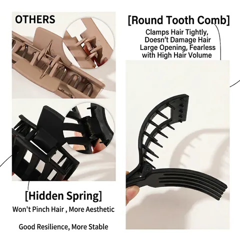 Molletta Per Capelli Quadrata Opaca Cava Plastica Antiscivolo Shark Clip Elegante Accessorio Per Capelli Per Donne Ragazze