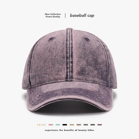 Washed Cotton Baseball Cap Breathable Sun Protection Outdoor Sports Retro Distressed Vintage Style Adjustable Unisex