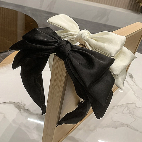 Diadema Con Lazo Retro Francés Para Mujer Tela De Satén De Tres Capas Estilo Coreano Muy Elegante
