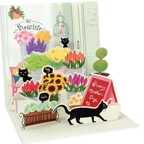 3D Pop-Up Greeting Card Flower Shop Butterfly Golf Design Handmade Paper Laser Cut For Mother's Day Birthday Celebration