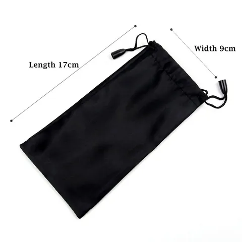 Universal Sunglasses Pouch Soft Microfiber Drawstring Storage Bag Black Dustproof Portable Eyewear Protector Sleeve