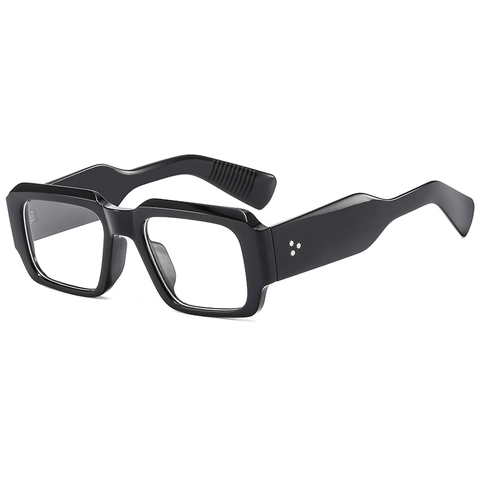 Square Frame Sunglasses Retro UV400 Protection PC Frame AC Lens Simple Rivet Wide Temple Stylish Unisex Eyewear