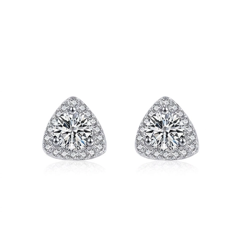 925 Sterling Silber Ohrstecker Mit Funkelndem Zirkon Herz Geometrische Formen Eleganter Minimalistischer Schmuck Für Damen