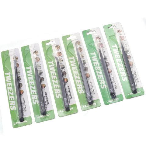 Precision Tweezers Anti Static Stainless Steel ESD Straight And Curved Tips For Jewelry Making DIY Crafts Electronics Repair