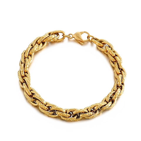 Men Chain Necklace 316L Stainless Steel Hip Hop Twisted Snake Texture Punk Jewelry Gold Steel Color