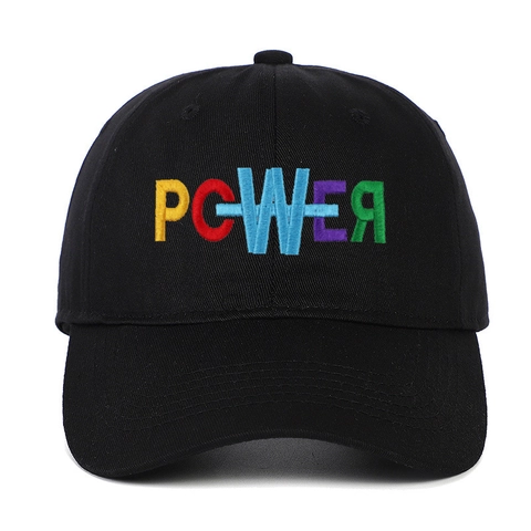 Baseball Cap Washed Cotton Colorful Power Letter Embroidery Vintage Adjustable Retro Sun Hat For Men Women Streetwear