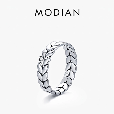 Blatt Weizenähren Ring 925 Sterling Silber Elegant Minimalistischer Modeschmuck Für Damen Mit Zirkonia
