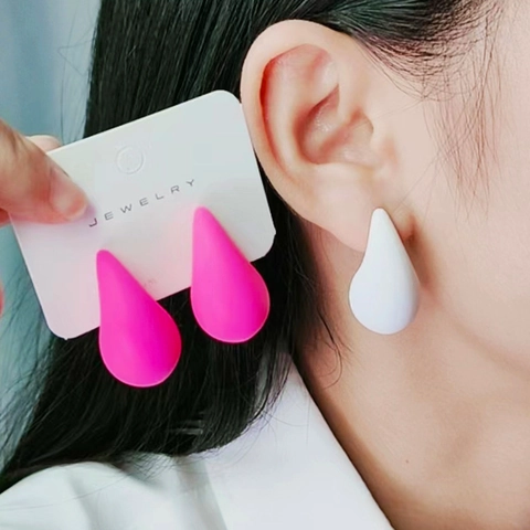 Minimalist Chunky Waterdrop Stud Earrings Fashion Matte Colorful Acrylic Teardrop Earrings For Women Daily Party Jewelry Gift