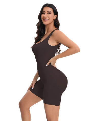 Bodysuit Senza Cuciture A Costine Da Donna Senza Maniche Scollo A U Romper Da Yoga Sport Asciugatura Rapida Unitard