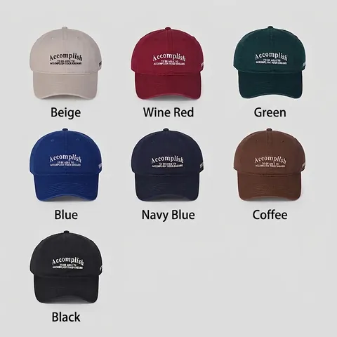 Gorra De Béisbol De Algodón Con Bordado Accomplish Protección Solar Transpirable Deportes Al Aire Libre Gorro Ajustable