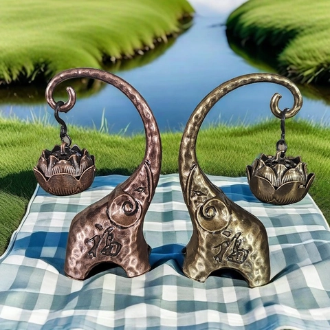 Olifant Wierookbrander Legering Hangende Lotus Terugstroom Censer Zen Decor Antiek Chinees Zegen Bureau Ornament