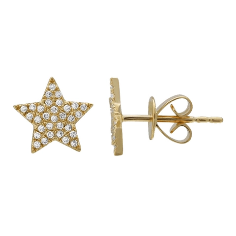 Fashion Copper Zirconia Star Stud Earrings For Women Elegant Gold Silver Geometric Pentagram Chain Link Jewelry Gift