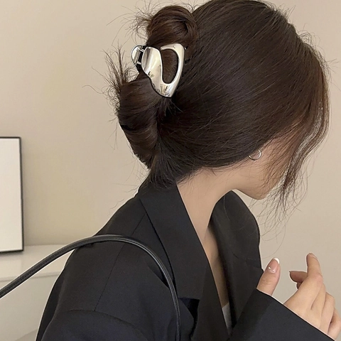 Pinza De Pelo De Metal Geométrica Irregular En Forma De Corazón Elegante Accesorios De Peinado Para Mujeres