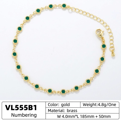 Circular Colorful Cubic Zirconia Necklace And Bracelet For Women Elegant Copper Bezel Style Fashion Jewelry Accessory