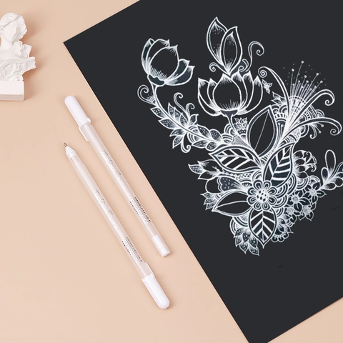 Highlight Pens White Gold Silver Ink Waterproof Fine Point For Art Sketching Drawing Manga Illustration Bullet Tip Plastic