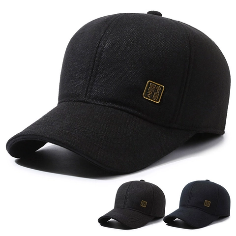 Cappello Da Baseball In Lana Da Uomo Invernale Con Paraorecchie Ispessito Caldo Antivento Fibbia Regolabile Casual