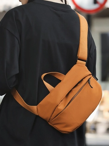 Bolso Bandolera De Nylon Correa Ancha Ajustable Media Luna Riñonera De Pecho Diario Minimalista Unisex