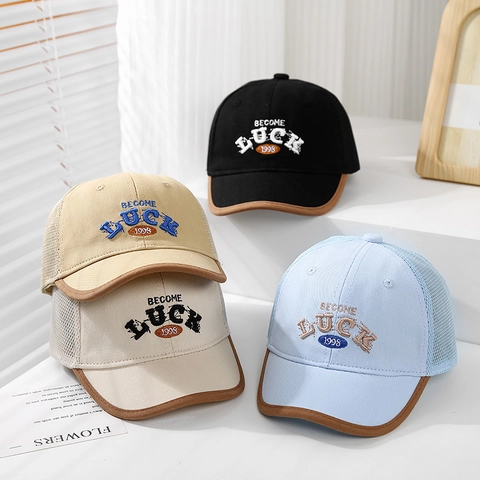 Cappello Da Baseball Per Bambini Rete Traspirante Trucker Ricamo Lettera Protezione Solare Regolabile Per Piccoli