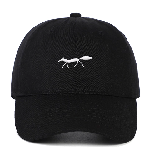 Gorra De Béisbol De Algodón Lavado Con Bordado De Zorro Visera Curva Ajustable Sombrero De Sol Casual Para Exteriores Mujeres