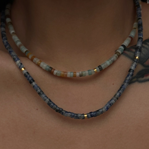 Collana Di Perline In Pietra Naturale Con Chiusura In Acciaio Inossidabile Placcato Oro 18k Gioielli Heishi Colorati Da Donna