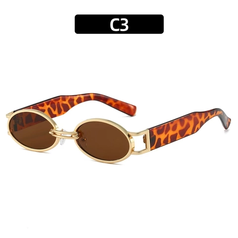 Retro Oval Sunglasses Metal Frame PC Lens UV400 Protection Vintage Y2K Style Eyewear For Men And Women Fashion Accessory