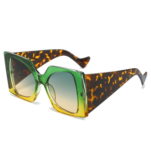 Vintage Quadratische Oversize Sonnenbrille UV400 Schutz PC Material Breite Bügel Mode Trendy Brillen Unisex