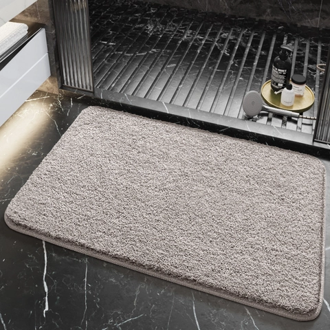 Bathroom Bath Mat Microfiber Water Absorbent Non-Slip TPR Backing Thick Plush Rug For Tub Sink Shower Washable