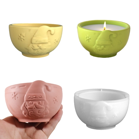Santa Claus Relief Silikonform DIY Weihnachten Kerzenglas Aufbewahrungsschale Bastelwerkzeug