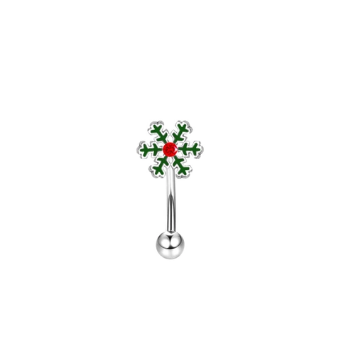 Piercings de Ceja de Acero Inoxidable Diamante de Imitación Copo de Nieve Abeja Estrella Luna Flor Corazón Joyería de Piercing Mujer Trendy Curved Barbell