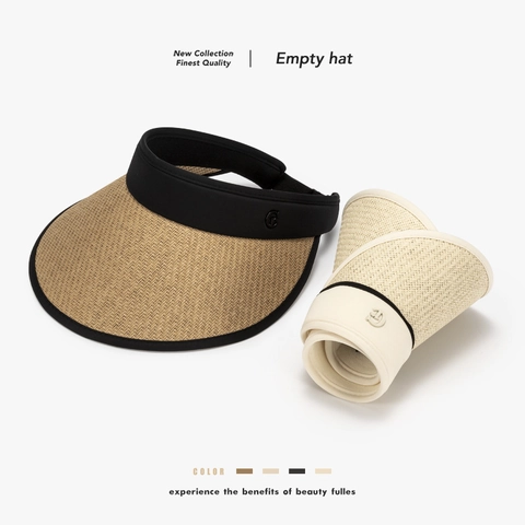 Chapeau De Soleil En Paille Naturelle Tissée Pour Femmes Bord Large Pliable Portable Visière Réglable Été Plage