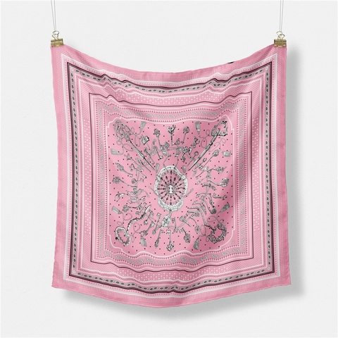 Men Vintage Paisley Key Pattern Square Scarf Satin Silk Look Neckerchief Business Formal Suit Accessory Headscarf Neckerchief