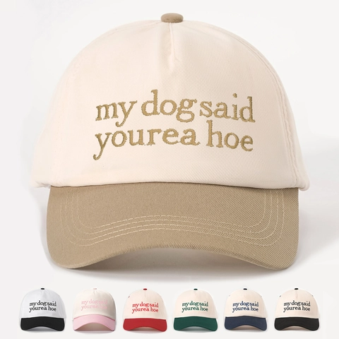Cappello Da Baseball Bicolore Ricamato My Dog Said Youre A Hoe Lettera Regolabile Retro Cappello Da Sole Uomo Donna