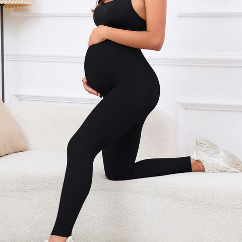 Umstandsleggings Hohe Taille Bauchstütze Yoga Hosen Nahtloser Strick Nylon Sport Workout Für Schwangere Frauen Scrunch Butt
