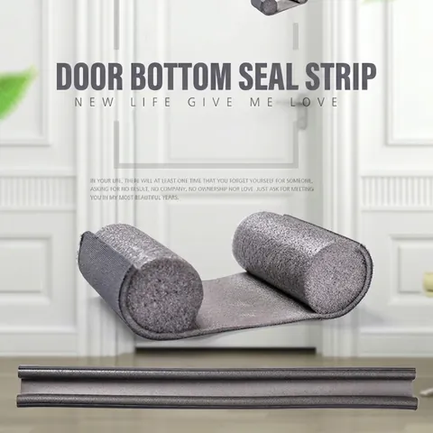 Door Draft Stopper Double Sided Bottom Seal Strip EPE Foam Fabric Cuttable Soundproof Windproof Dustproof For Interior