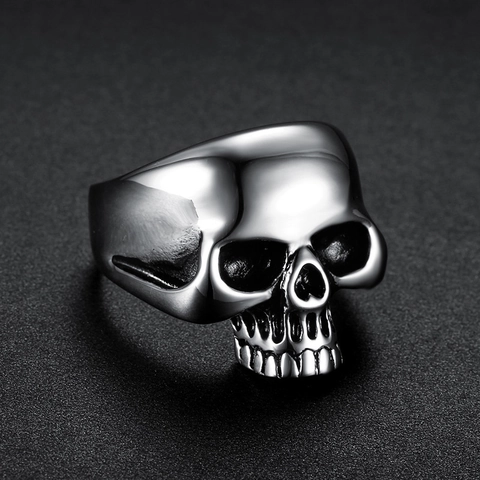 Anello Teschio Acciaio Inossidabile Punk Stile Gotico Retro Gioielli Scheletro Per Uomini E Donne Unisex Regalo Cool
