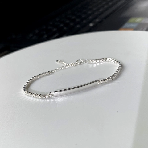925 Sterlingsilber Venezianerkette ID Armband Für Paare Minimalistisch Glatte Gebogene Bar Verstellbares Glied Armband Memorial Schmuck