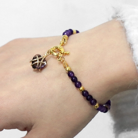 Naturstein Perlenarmband Mit Herzanhänger Knebelverschluss Vintage Boho Schmuck Für Frauen Mädchen Geschenk