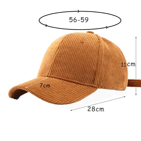 Corduroy Baseball Cap Verstellbar Vintage Einfarbig Sonnenschutz Outdoor Casual Hut Für Damen Herren
