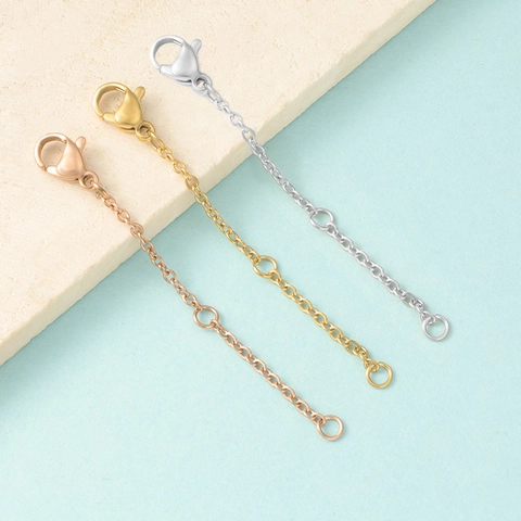 Stainless Steel Extension Chain With Lobster Clasp Adjustable Jewelry Making Findings For DIY Necklaces Bracelets