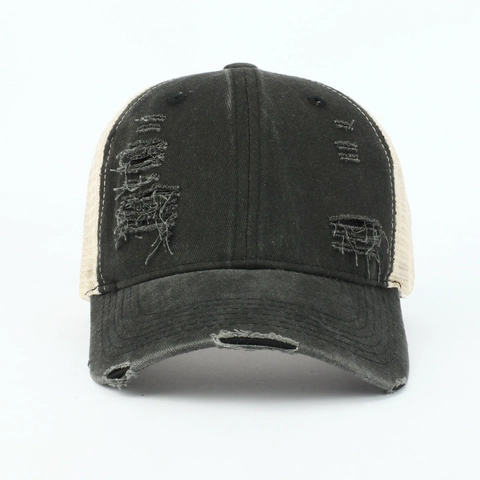 Cappello Trucker In Cotone Lavato Distressed Vintage Maglia Traspirante Berretto Da Baseball Retro Regolabile Unisex