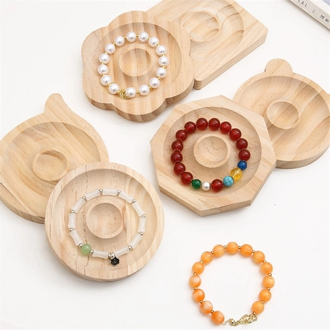 Wood Jewelry Design Board Beading Tray Bamboo DIY Craft Measurement Tool For Bracelet Necklace Making Display Organizer