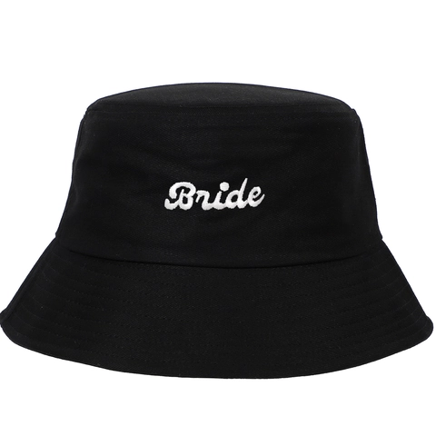 Embroidered Bride Bucket Hat Cotton Breathable Sunshade Wedding Party Beach Sun Protection For Women