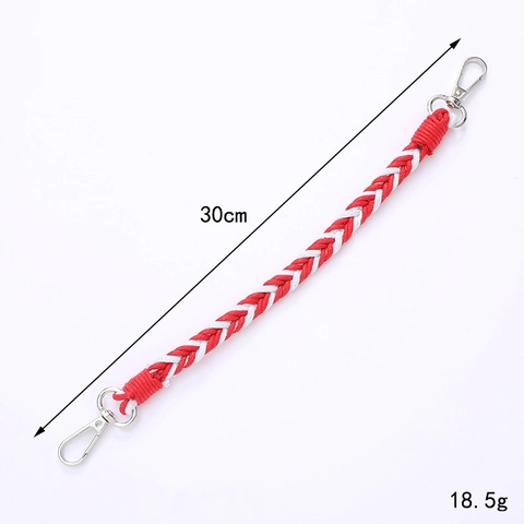 Hand-Braided Polyester Cotton Phone Strap Short Bag Handle Chain Woven Anti-Lost Lanyard With Metal Buckles For Women Accessories