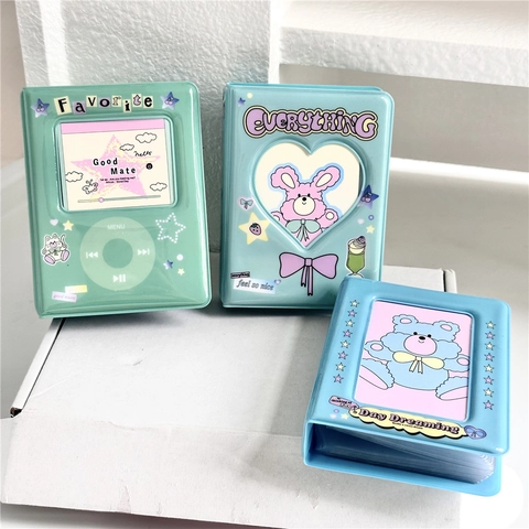 Mini Fotoalbum PVC Cartoon Süßer Hase Bär Herz Hohl Fotokarten Aufbewahrungsbuch Für Idol Fans Tragbare Sammlung